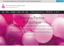 Tablet Screenshot of princesspartymagic.com